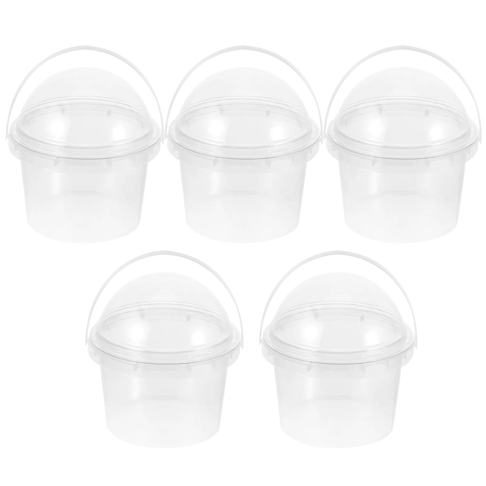 5 Pcs Food Containers Disposable Portable Popcorn Bucket Storage Dome Ice Cream