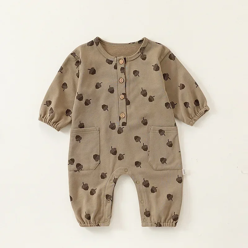 0-24M Newborn Kid Baby Boy Girl Clothes Autumn Winter Cotton Baby Romper Long Sleeve Print Jumpsuit Cute Outfit