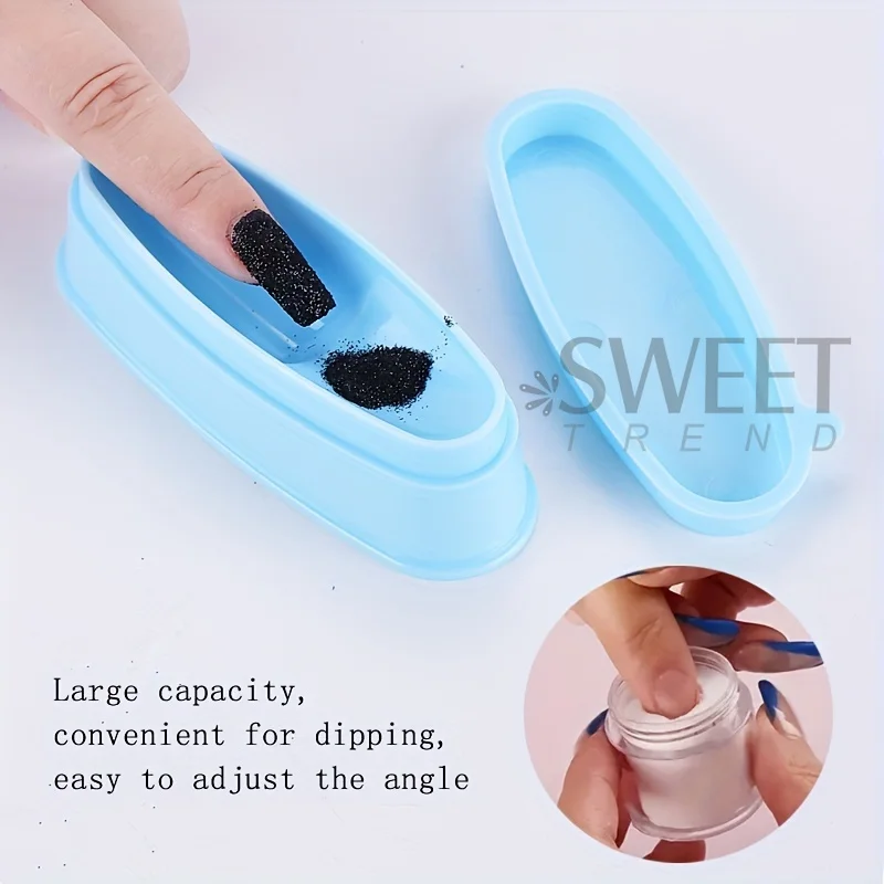 A Single Layer Glitter Box Nail Dip Powder Holder Glitter Container Tray DIY Fashion Tools Ladies Manicure Essential Accessories