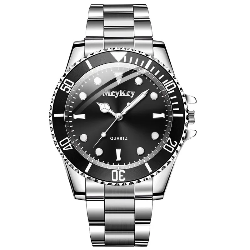 Modische Herren-Businessuhren mit Edelstahlarmband, Kalender, Quarzwerk, Casual-Uhr, Sport-Armbanduhr, Reloj Hombre