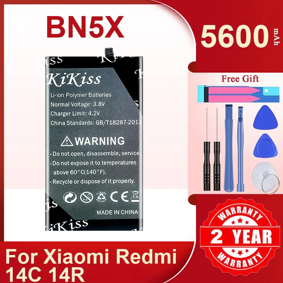 

Аккумулятор Kikiss 5600 мАч BN5X для Xiaomi Redmi 14C 14R