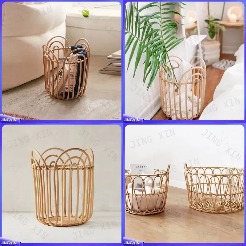 custom for rattan laundry basket hand woven blue storage bin home hotel decoration clothes hamper organizer large capacity