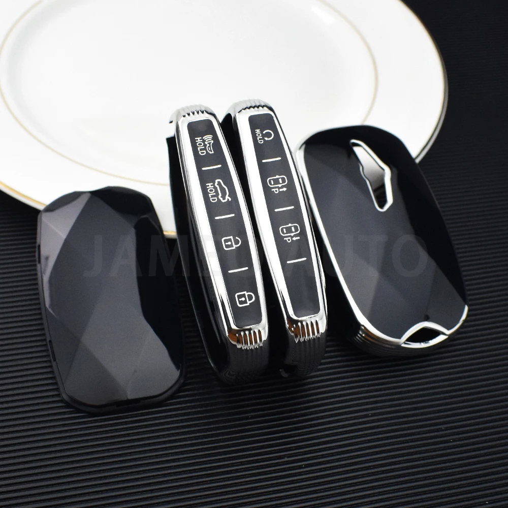 TPU 7 Buttons Car Key Case Cover Auto Shell Fob Holder Protector For Hyundai Genesis GV60 GV90 G90 G70 G80 EQ900 Accessories