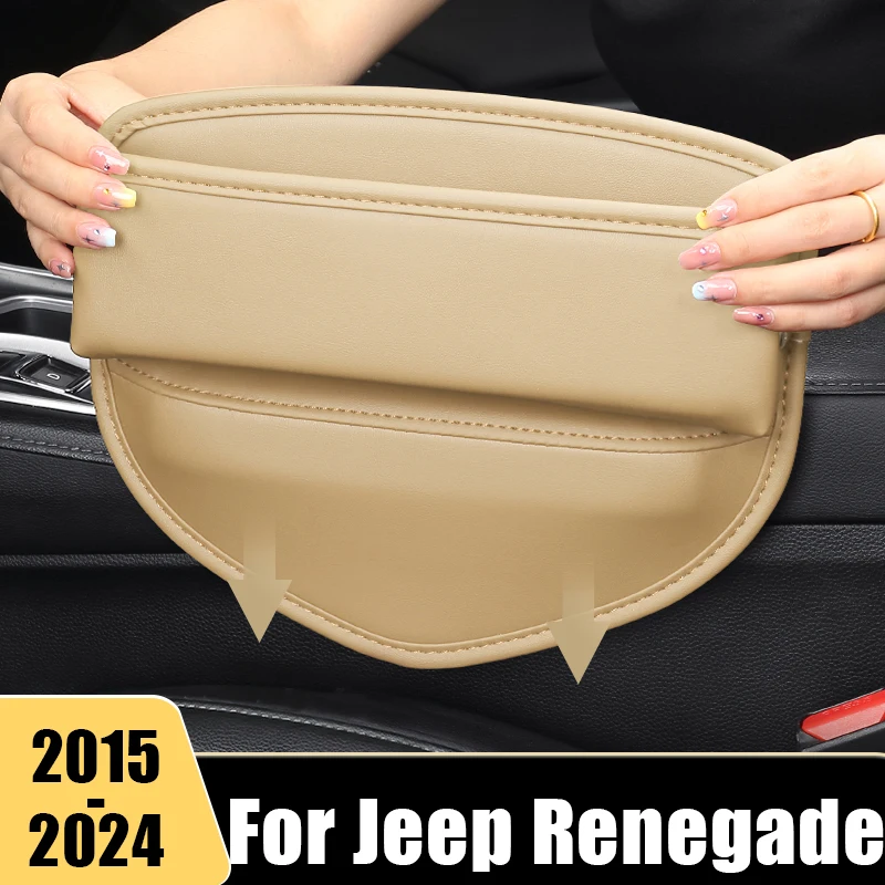

For Jeep Renegade BU KL 2014-2019 2020 2021 2022 2023 2024 Car Seat Crevice Storage Box Universal Organizer Pocket Accessories