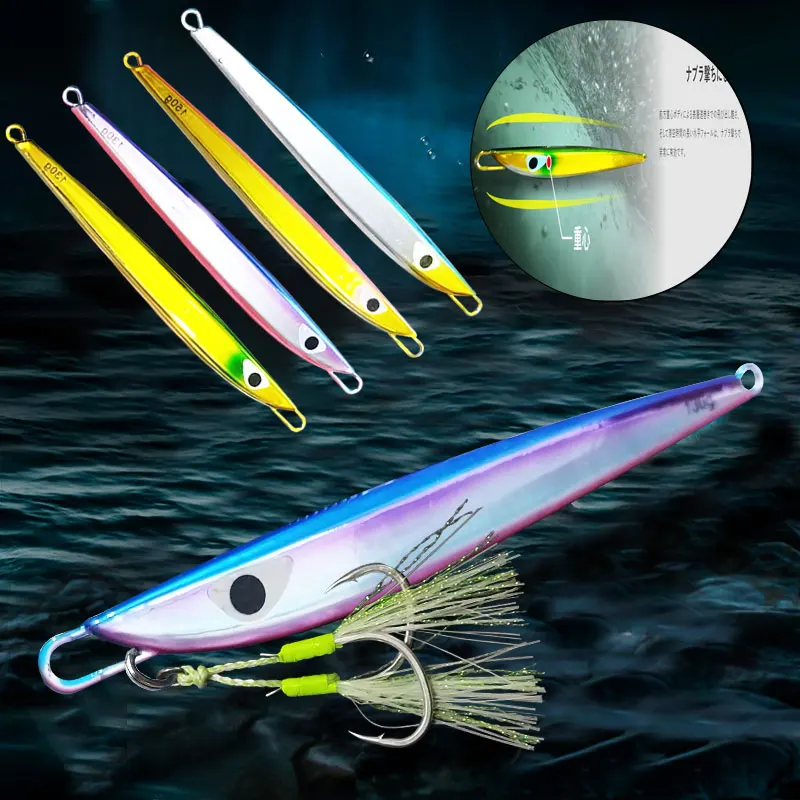 AS Fast JIg Lure Glow Electroplating Laser Pesca Speed Falling Angler Boat Sea Fishing Metal Hard Bait Sinking Jigging Bait