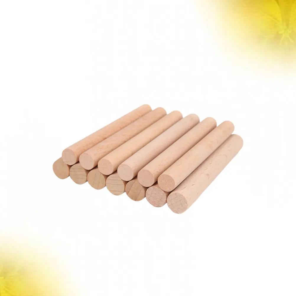 

20 Pcs Toy Beech Wood Round Rod Rods Wooden Sticks Pole Craft Accessory Solid Child