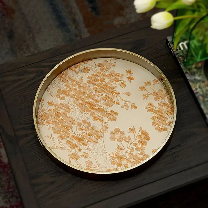 

Nordic Light Gold Gilded Flower Storage Tray Miscellaneous Items Jewelry Desktop Decoration Home Key Candy Tray Home Decor
