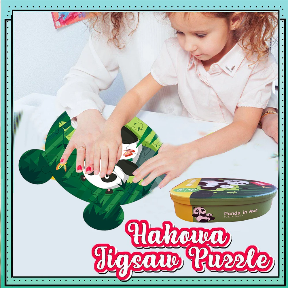 هاهووا الحيوان بازل قطع الباندا أطفال الجدول ألعاب لمدة 3 سنوات تعلم الألغاز ألعاب تعليمية هدايا عيد ميلاد الأطفال #2