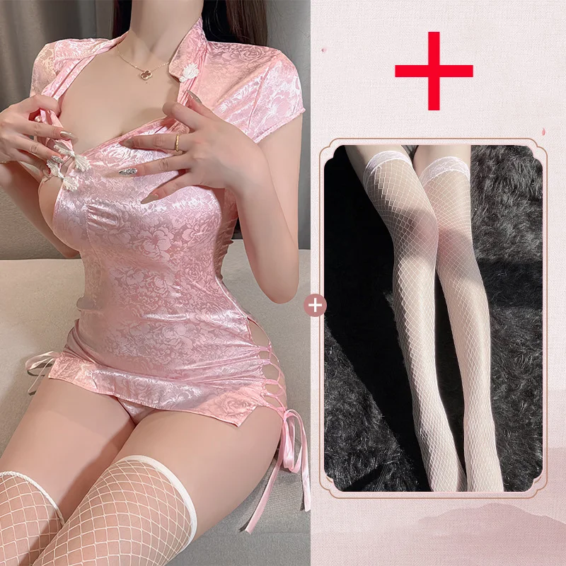 Sexy lingerie Retro Jacquard Chinese Classical Cheongsam Uniform Temptation Battle Robe fetish anal sexy lingerie new 2024 xxx