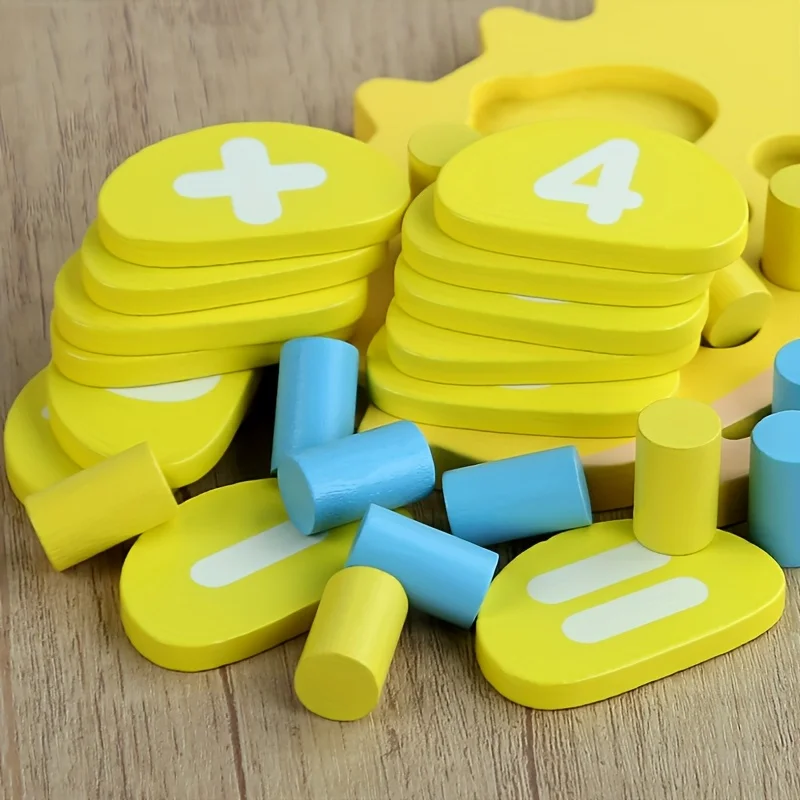 Jouet d'entraînement de compteur de chiffres mathématiques à dix grilles en bois hérisson, développement du sens du numéro de pensée logique pour les enfants pratiquant l'addition