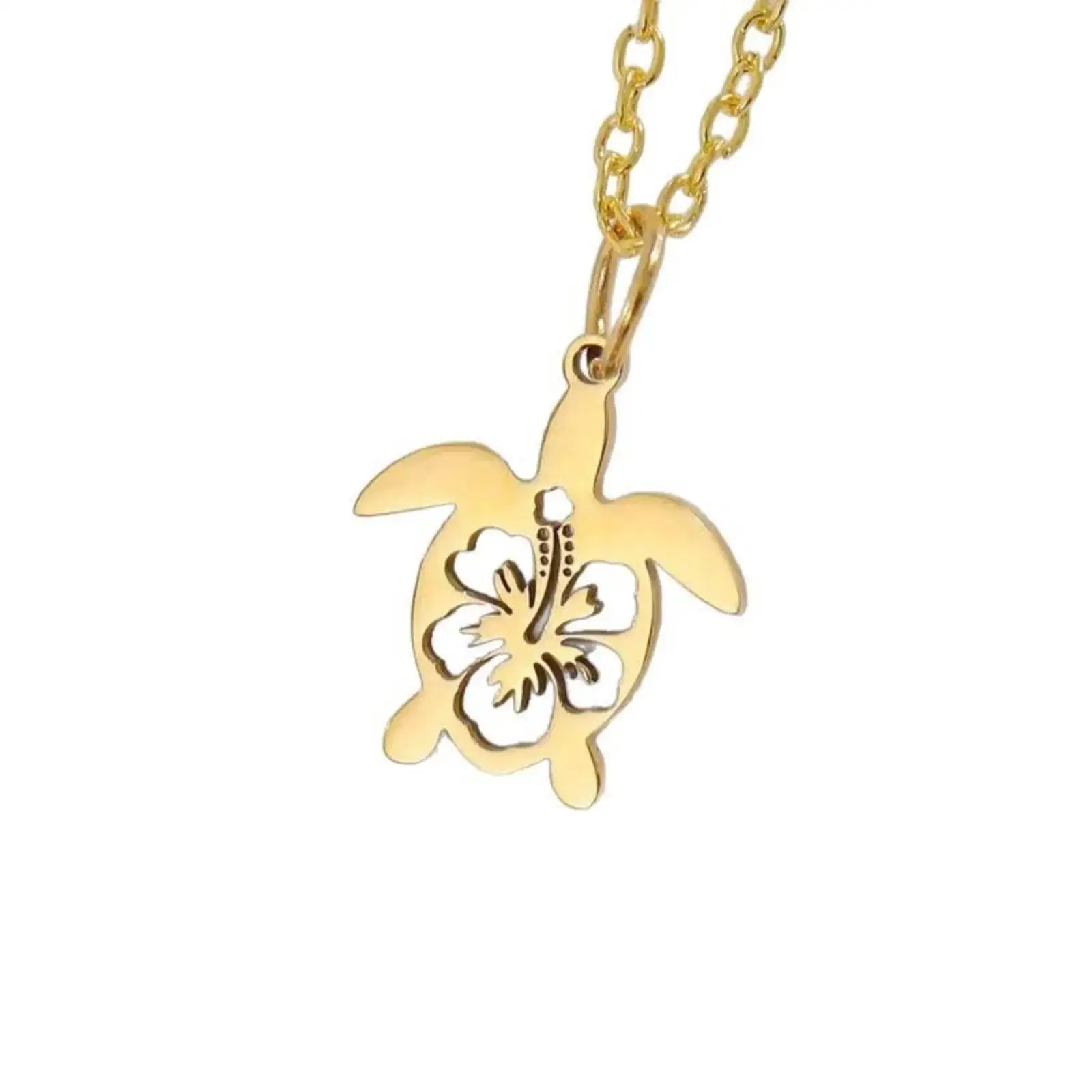 

Sea Turtle Animal Tortoise Pendant Necklace for Women Ｍen Summer Seaside Tourist Stainless Steel Jewelry Gift