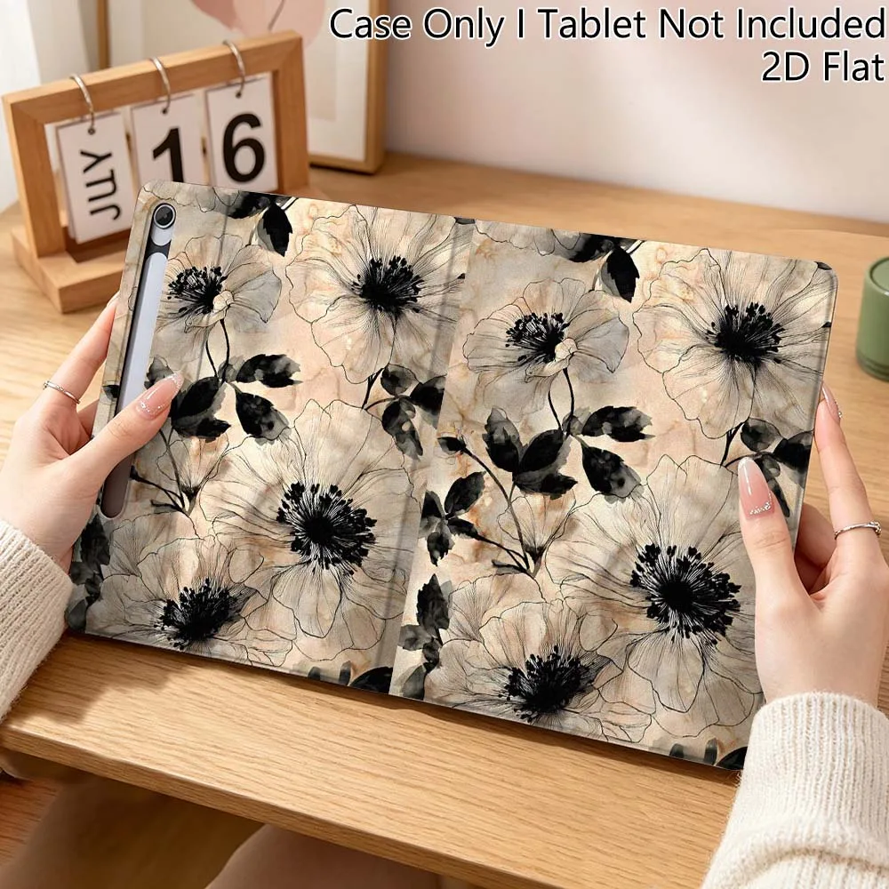 Beautiful Art Vintage Flower For Samsung Galaxy Tab S10 S9 S8 S7 FE Lite Soft Flexible Support Tablet Case Gift