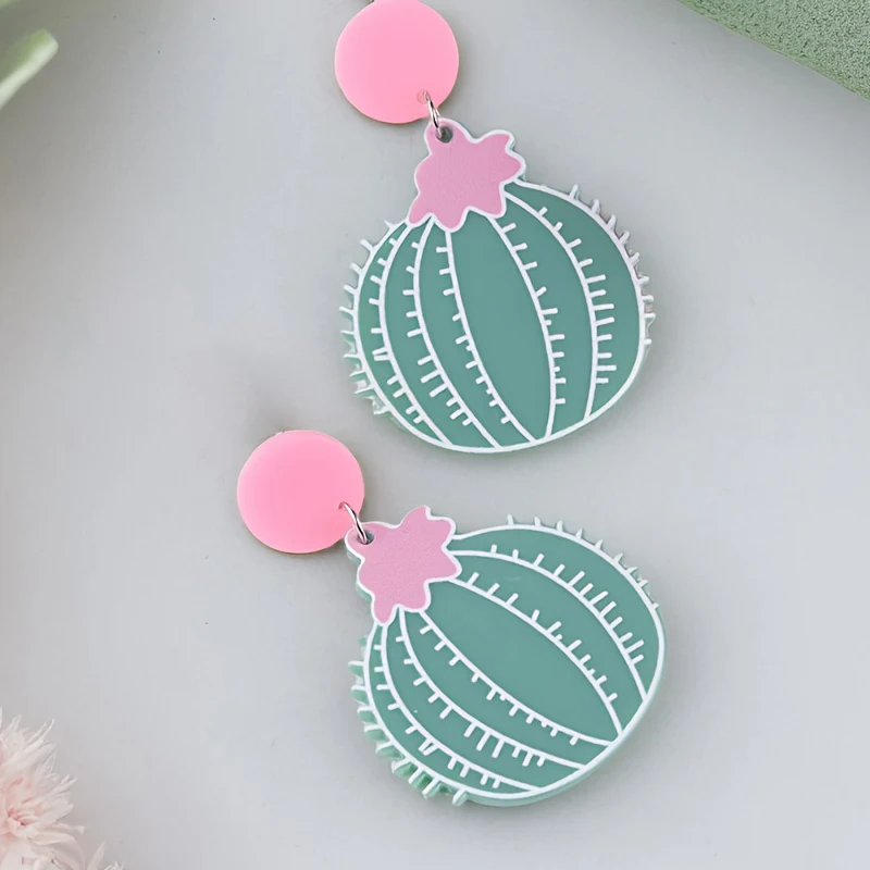 Sweet And Cute Cartoon Style Little Yellow Duck Cactus Ear Studs Minimalist Fashionable Design Earrings For women