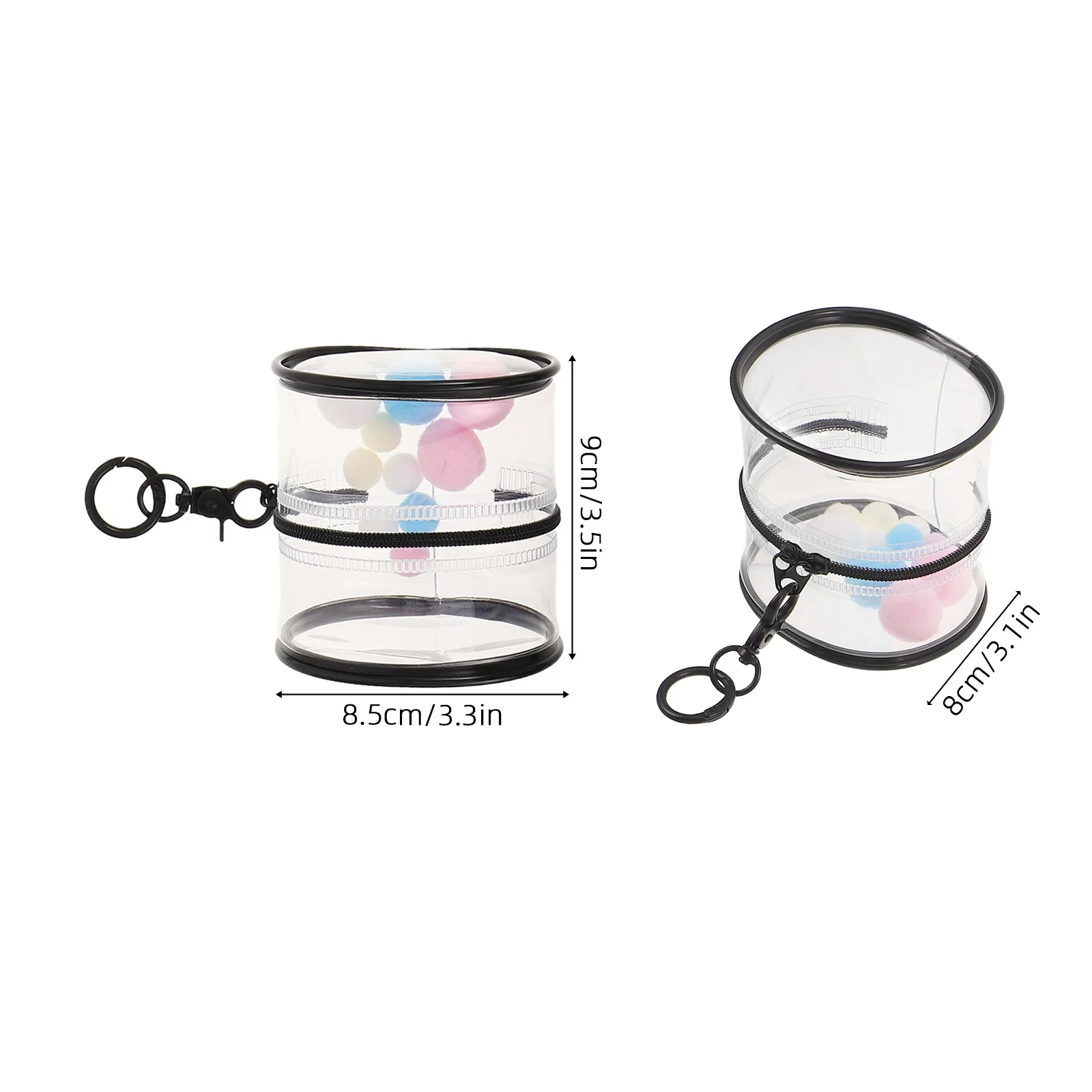 3 قطعة حقيبة عرض الشكل الواضحة المحمولة شفافة بولي كلوريد الفينيل حقيبة للتخزين معلقة المنظم المفاتيح لجامعي حقيبة عرض الشكل