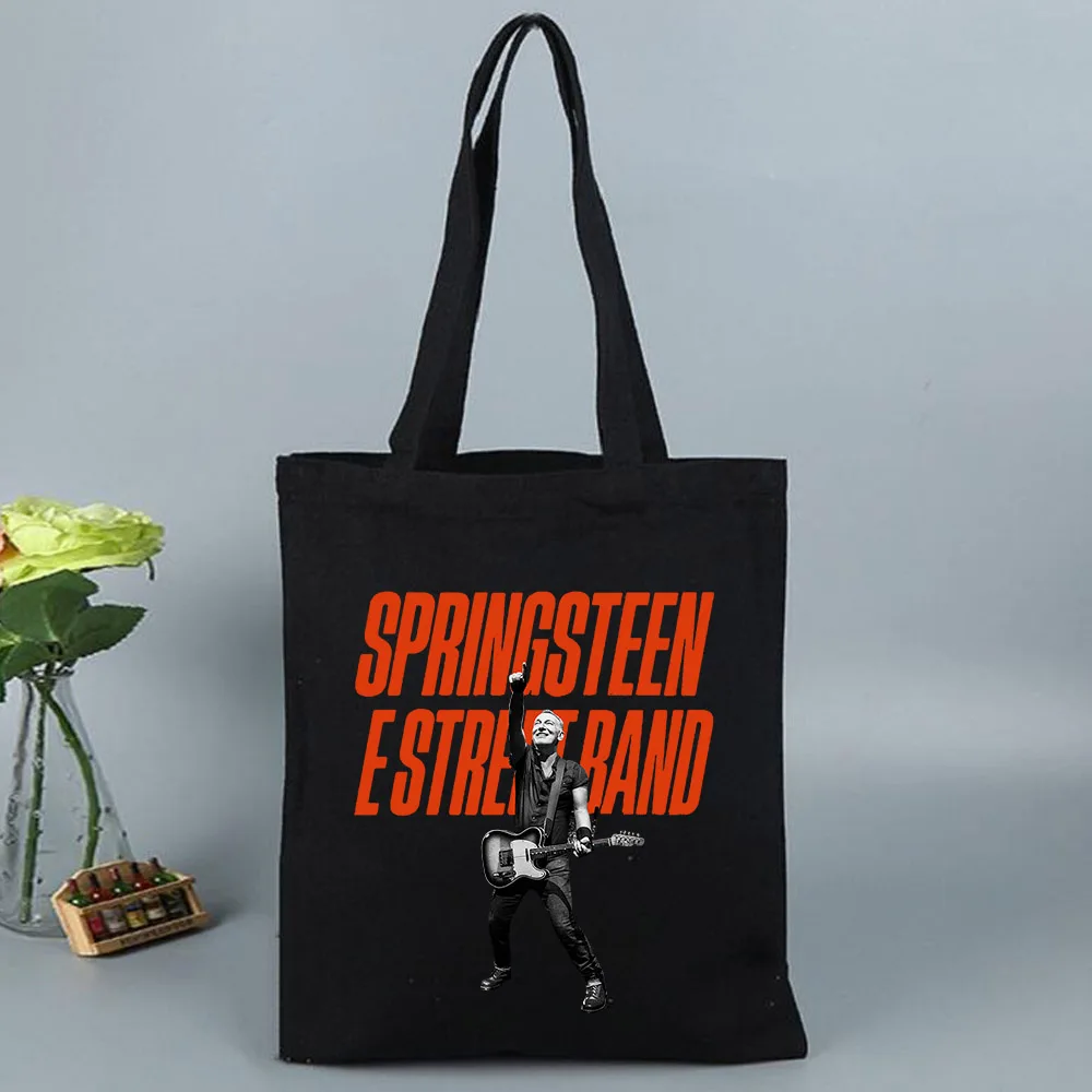 Bruce Springsteen and E Street Handbags Large Shoulder Handbag Fabric Canvas Bag for Market Shopping Girls Shopping Bags