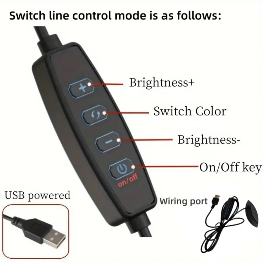 Lâmpada de mesa criativa de alumínio com três cores com escurecimento fonte de alimentação USB adequada para quartos e salas de estudo