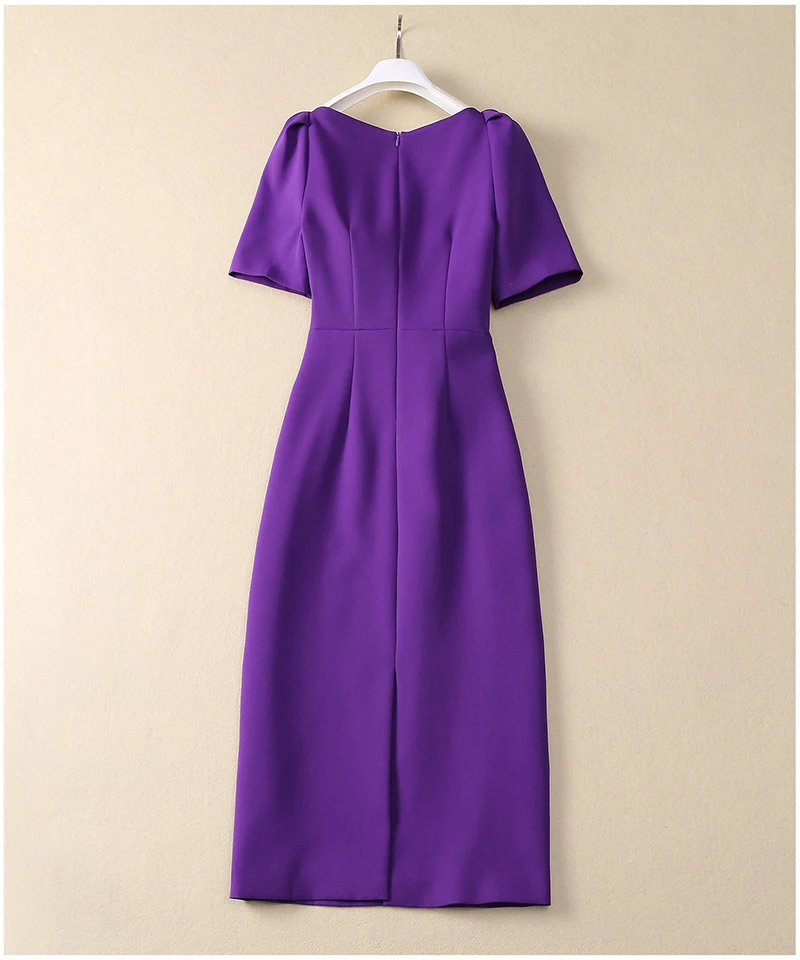 Robe de soirée violette de tempérament français élégant, col carré, manches longues, fleur 3D, taille haute, Slim, enveloppée dans les hanches, longue robe pour femmes