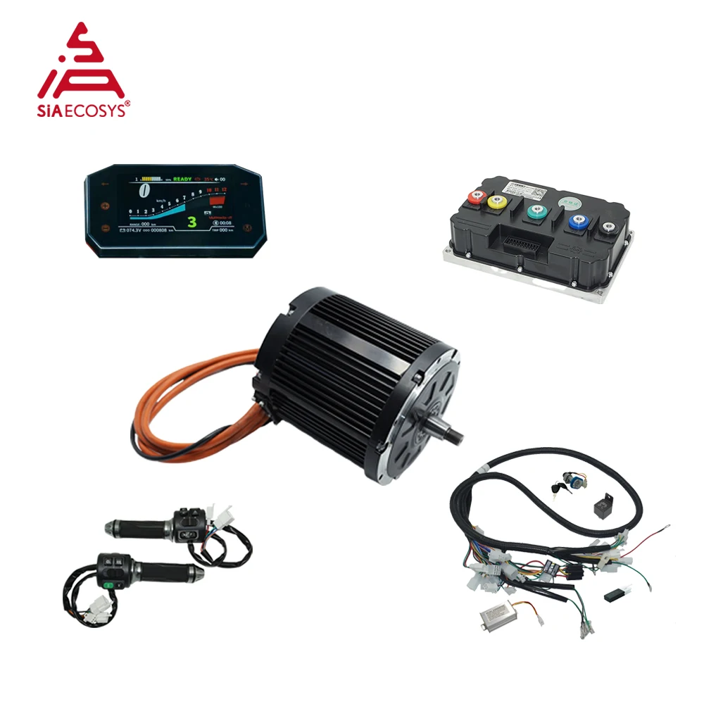 QSMOTOR D155A-70 Hairpin Motor Kit 10KW 72V, Includes Fardriver ND721200B Controller Z6 Throttle Speedometer Complete Set