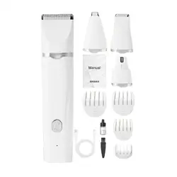 Dog Hair Clippers Grooming Kit,with Nail Grinder,4 in 1,Electric Trimmer,for Dogs Cat,Low Noise,USB Rechargeable,Pet Paw Shaver
