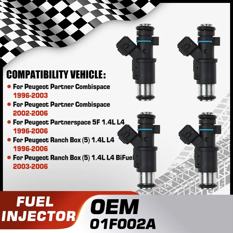 

1/4 Pcs Engine Fuel Injectors Nozzle For Peugeot Partner Combispace Peugeot Ranch Box 01F002A 0280156357 348001 Car Accessories