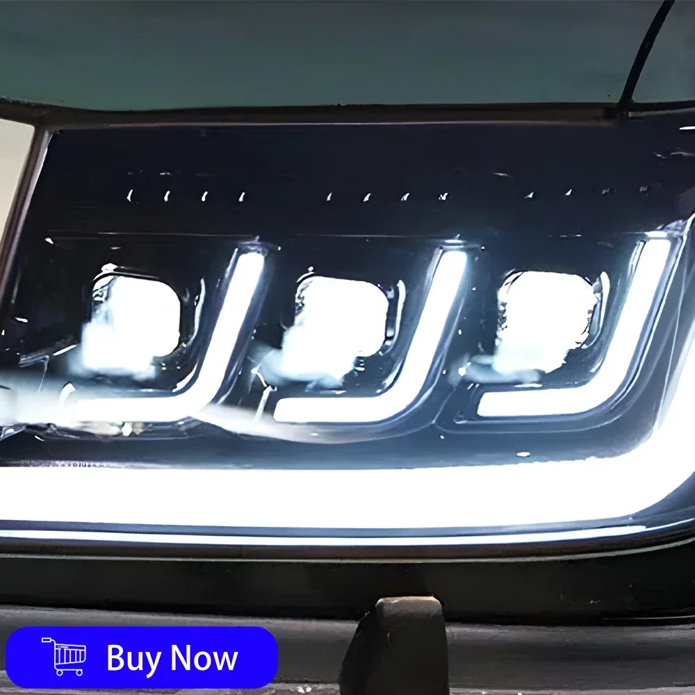 For Toyota  Land Cruiser LC100 1998-2007 Car Front Lamps Upgrade LED Auto Headlights Assembly Projector Three lens Accessories