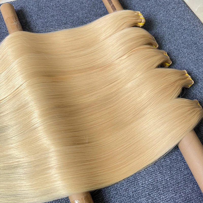 613 Blonde Colored Straight Human Hair Bundles 30 Inch Brazilian Hair Weave Bundles 100% Human Hair Bundles Remy Hair Extensions