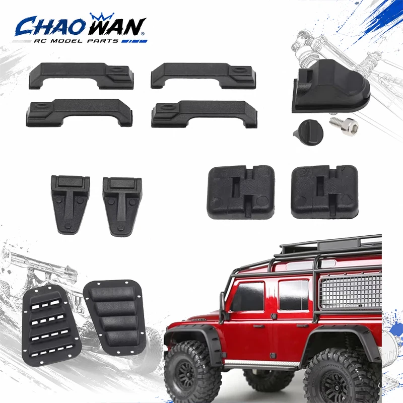 Door Hinges Hood Grille Door Handles Engine Cover Hinge Fuel Tank Cap For 1:10 1/10 RC Crawler Car TRX-4 TRX4 Defender D90 Parts