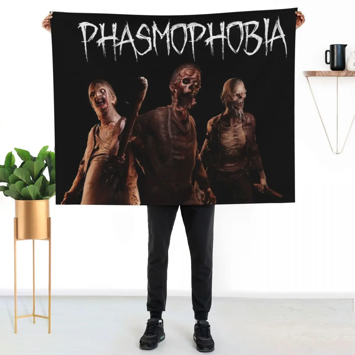 

Phasmophobia Ghost Models Throw Blanket Warm Throw Blanket Gift for Anniversary