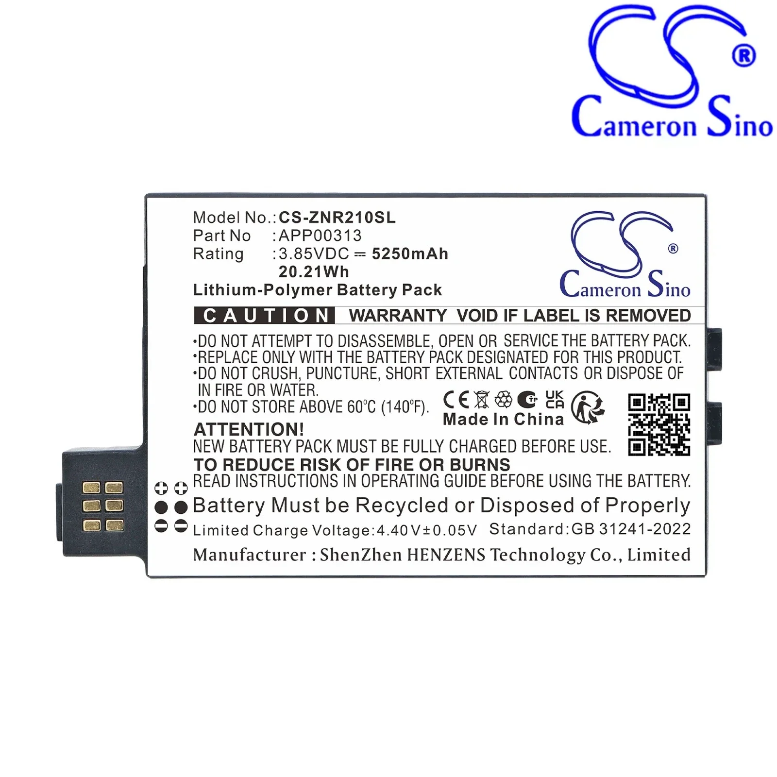 Cameron Sino 3.85V 5250mAh Replacement Hotspot Battery APP00313 for Zyxel NR2101 5G MiFi