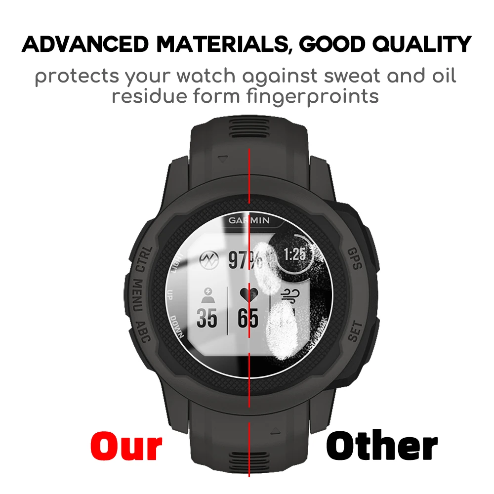 Tempered Glass Screen Protector for Garmin Instinct 2 2S Tactical Smart Watch Protective Film for Instinct Tide Sports Solar