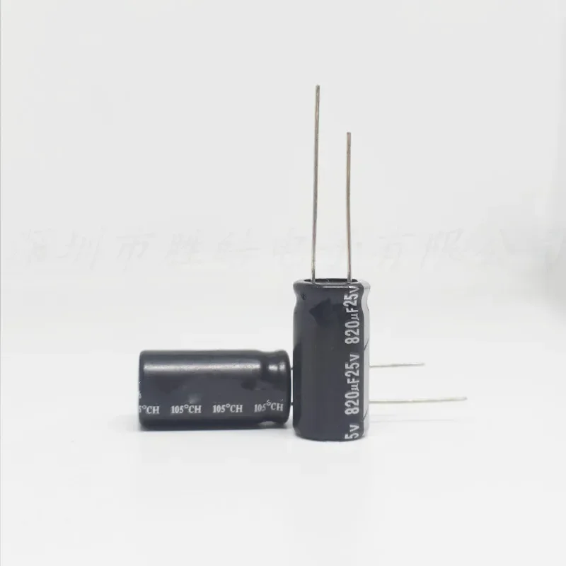 (10PCS)  25V820uF  Series  10x20mm 25V820uF  Aluminum  Electrolytic  Capacitor   High Quality