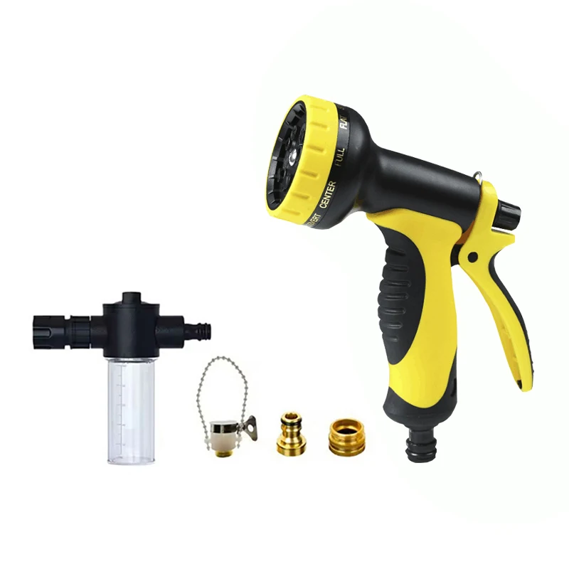 Hochdruck-Wasserpistole für die Autowäsche, verstellbare Düse, Schaumkanone, geeignet für Gartenbewässerung und Fahrzeugreinigungswerkzeuge.