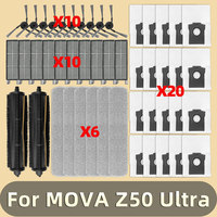 Accessories Compatible For ( MOVA Z50 Ultra ) Robot Vacuum Parts Main Roller Side Brush HEPA Filter Dust Bag Tricut Mop Cloth