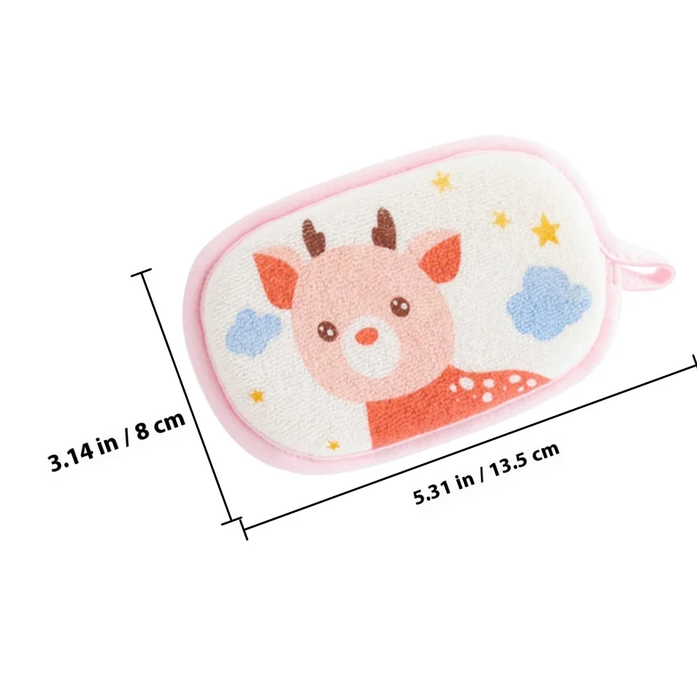 1 قطعة حمام الطفل الإسفنج الترا لينة مادة القطن منشفة سطح الكرتون نمط مكافحة الإفلات حزام معلق حبل الوليد طفل #6