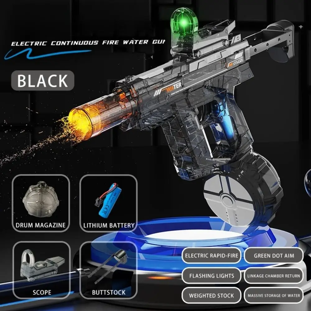 

KAVOWORLD Electric Water Gun Automatic Squirt Gun Long Range Water Blaster Large Capacity Drum for Summer Outdoor Shooting Toy