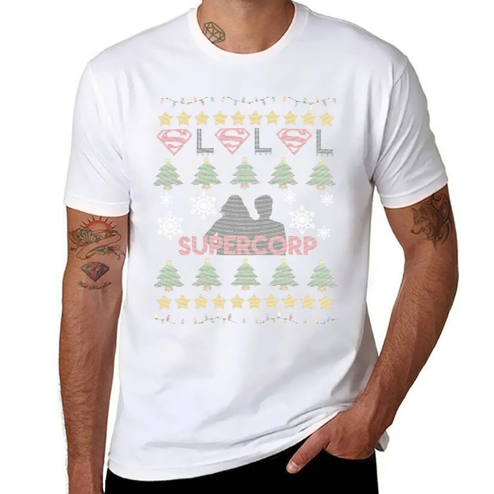 Supercorp Christmas Sweater T-Shirt Anti-Fade Casual Tee Shirt