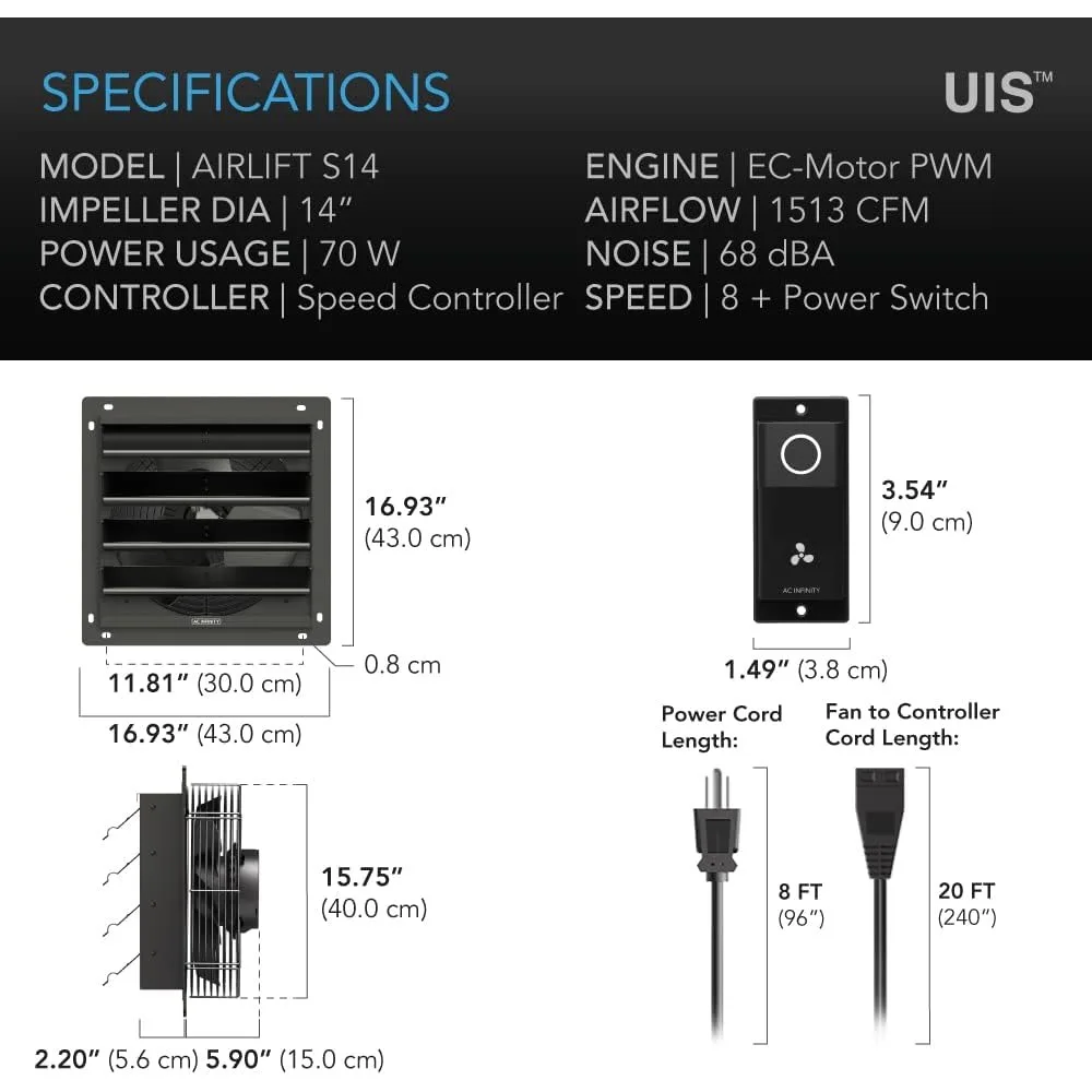 Imagem -06 - Infinito ac Airflow Obturador Exaustor Controlador de Velocidade Motor ec S14 14