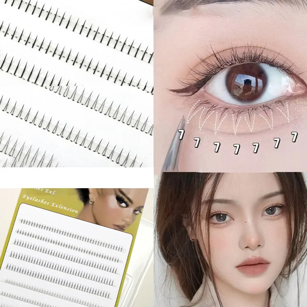 

10 Rows Large Capacity Mixed Lower & Upper False Eyelash Natural Little Devil Fairy V-shape Lower Lashes Extension DIY Makeup