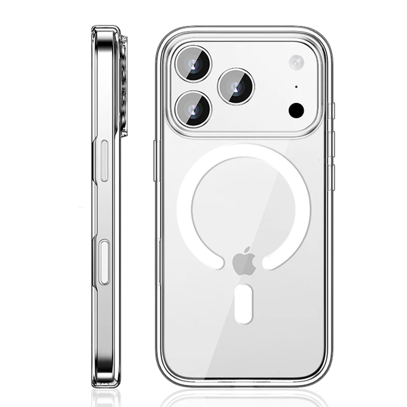 

Luxury Transparent Magnetic Magsafe Case For iPhone 17 Air 17 15 16 17Pro Max Active Touch Camera Button Clear Shockproof Cover