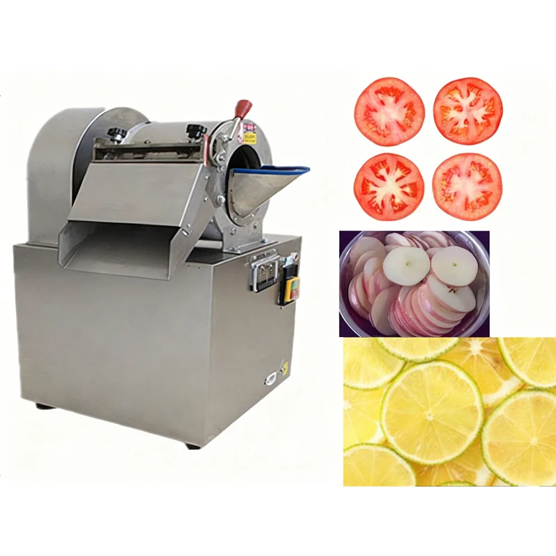 Automatic Multi-functional Banana Lemon Slice Chips Vegetable Slicer Potato Cutter Cutting Machine With Drain Basket