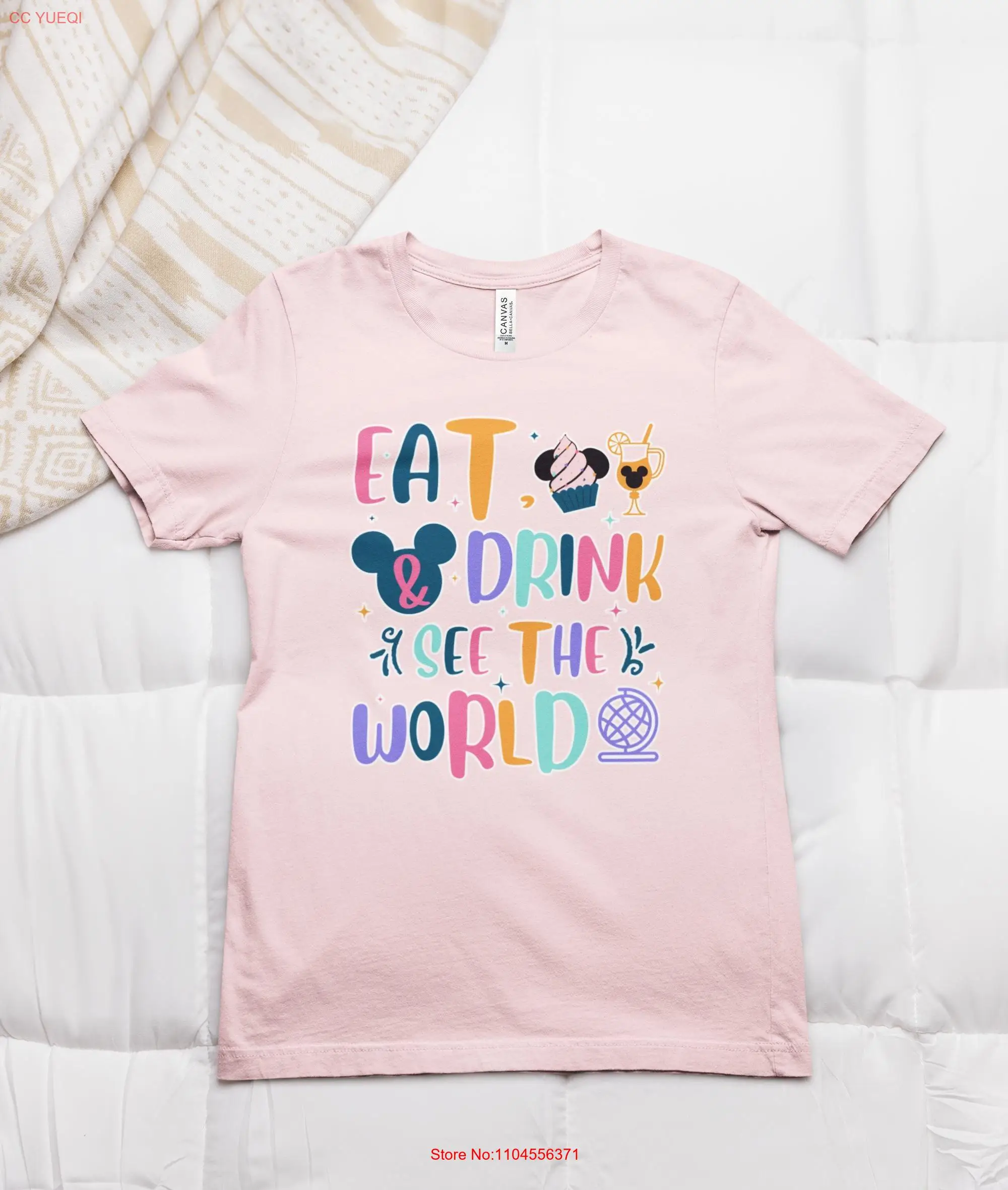 食べて飲んで世界を観察 EPCOT T シャツ大人の旅行グルメグローブ トロッター トップ休暇アパレル長袖または半袖