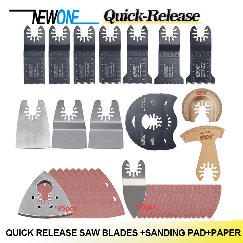 

NEWONE Quick-release blades suitable for wood/metal cutting Oscillating tool multi-function saw blade combination set