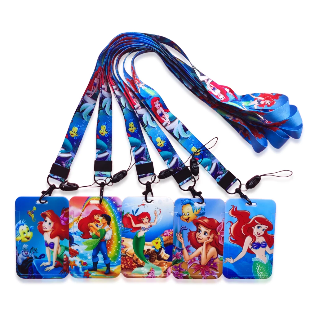 Disney Princess The Little Mermaid Lanyard ID Card Holder Name Badge Holder ID Card Key Wallet for Employee Nurse Doctor Student