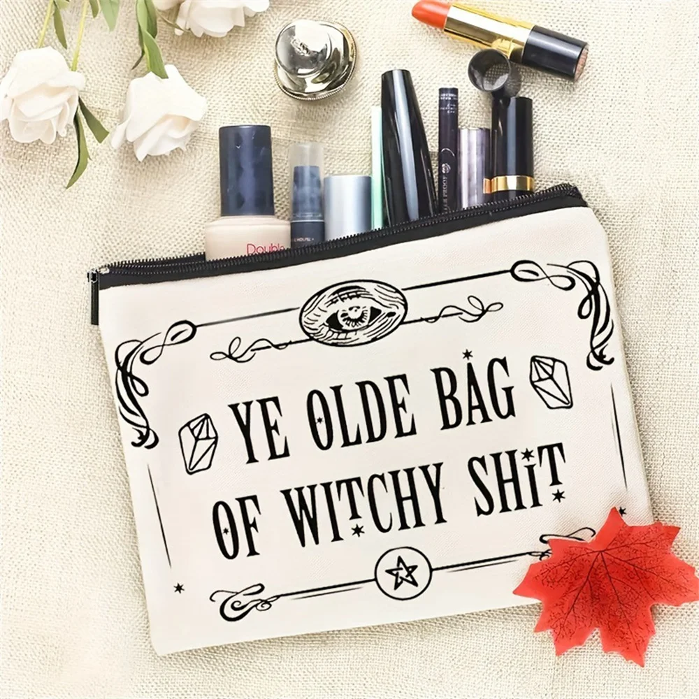 Ye Olde Bag Of Witchy Stuff Witch Black Goth Makeup Bag Witchcraft Halloween Birthday party Friend Tarot Cards Coven Sister gift