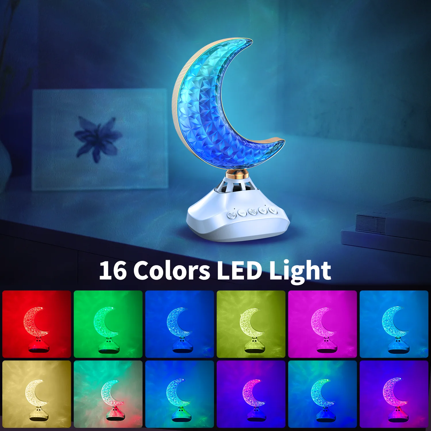 

SQ-830 Bluetooth Quran Speaker Moon Lamp Clock Desk Lamp Muslim Gift CORAN Player for home office