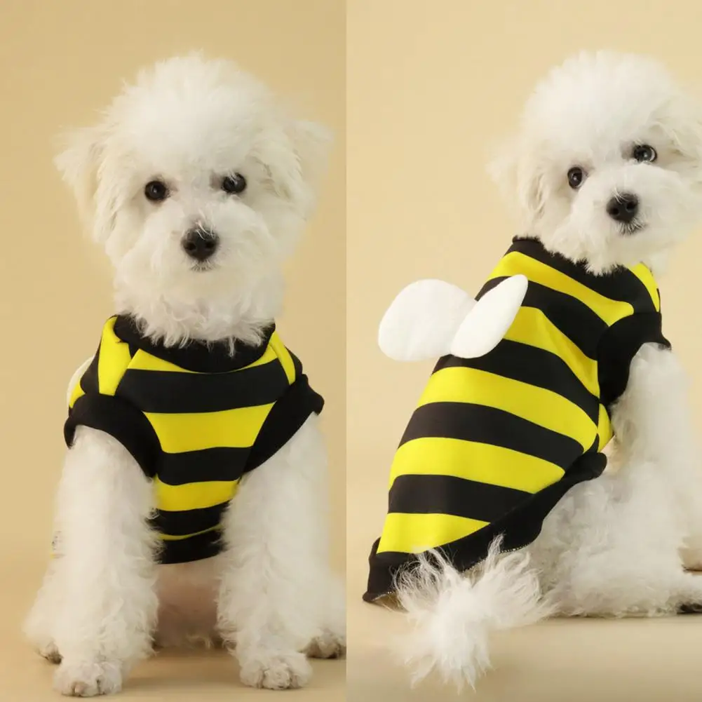 Dog Clothing Bee-themed Pet Costume Soft Comfortable Two-leg Pullover Clothes for Dogs Cats Quirky Transformer Design Soft