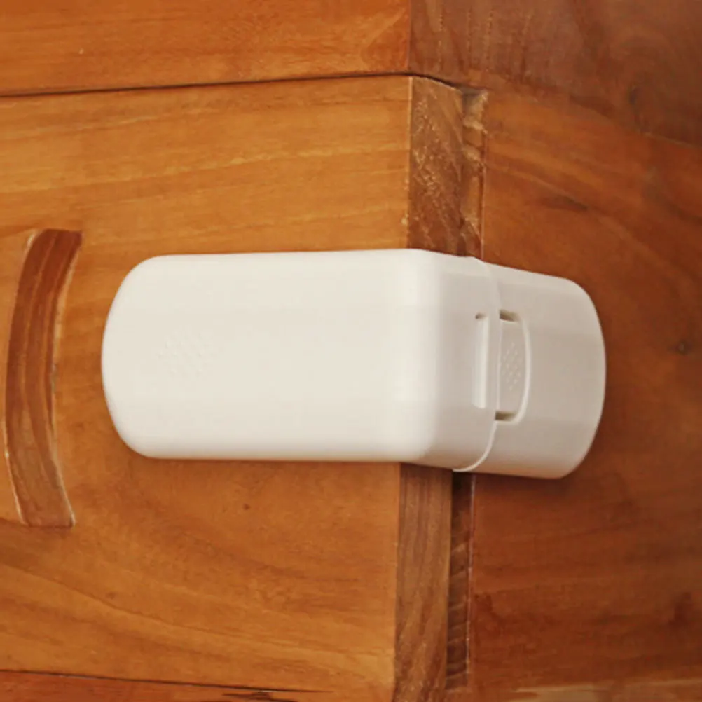 10 قطع من أقفال أمان الأطفال، سهلة الفتح ومتينة، مزالج خزانة لاصقة للأدراج والثلاجة، أقفال بيضاء مقاومة للأطفال