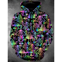 Magic Mushrooms Colorful Essentials Hoodie For Men's Clothes Oversized Hooded Coat Hip Hop Street Fashion Fun 2025 New Hoodies