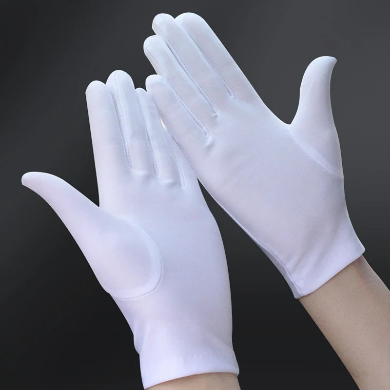 1pair Summer Breathable Sunscreen Full Finger Driving Gloves Women Thin Cotton Sun-shading Solid Color Non-Slip Short Mittens