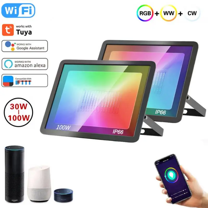 

Умный RGB-прожектор с отражателем, 30/50/100 Вт, 220 В